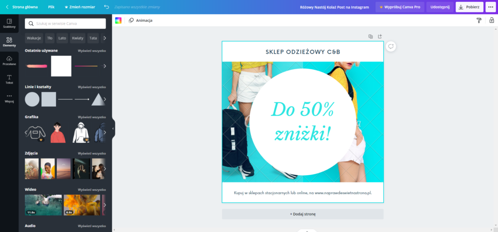 Jakie możliwości edycji daje Canva? Sellingo.pl