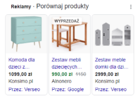 Reklama produktu w Google - sellingo.pl.