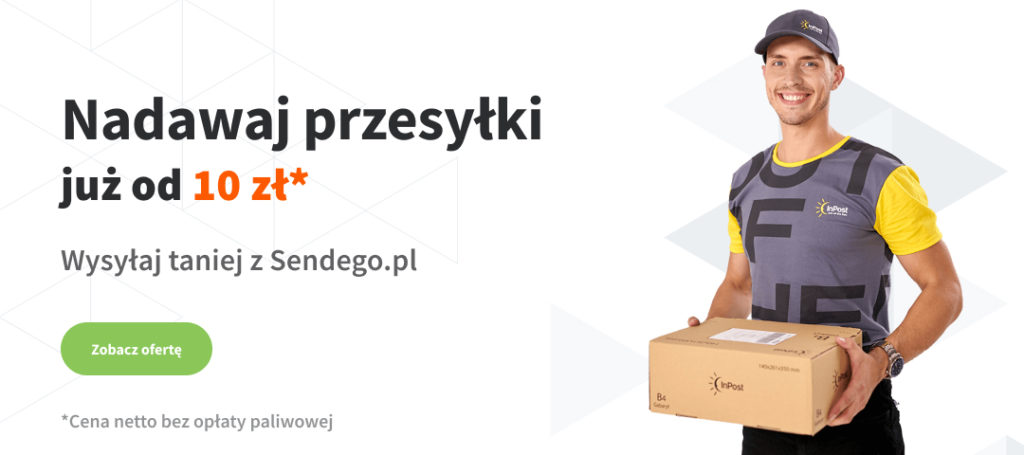 Banner Sellingo.pl Nadawaj przesyłki już od 10 zł z Sendego